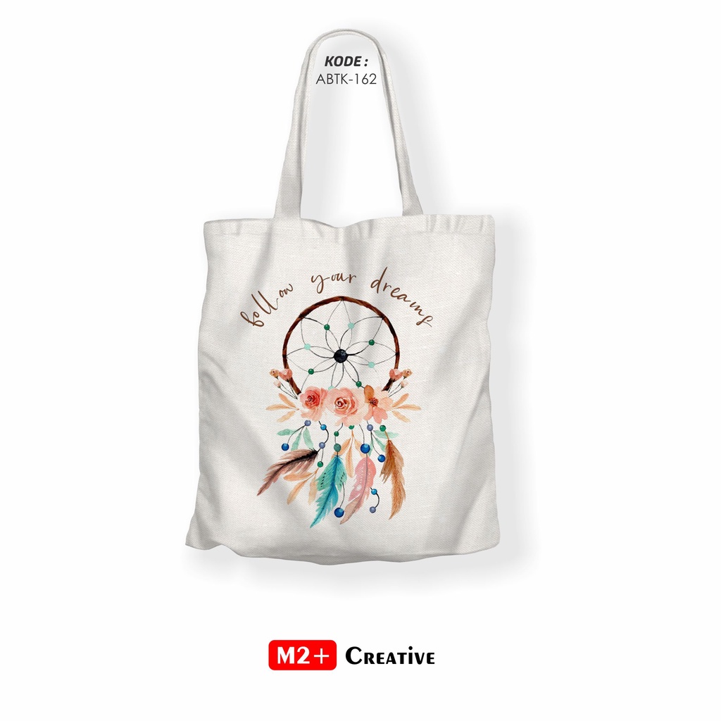 Totebag Aesthetic Tote Bag Kanvas Putih Estetik Tas Totebag Wanita Seri 161-165