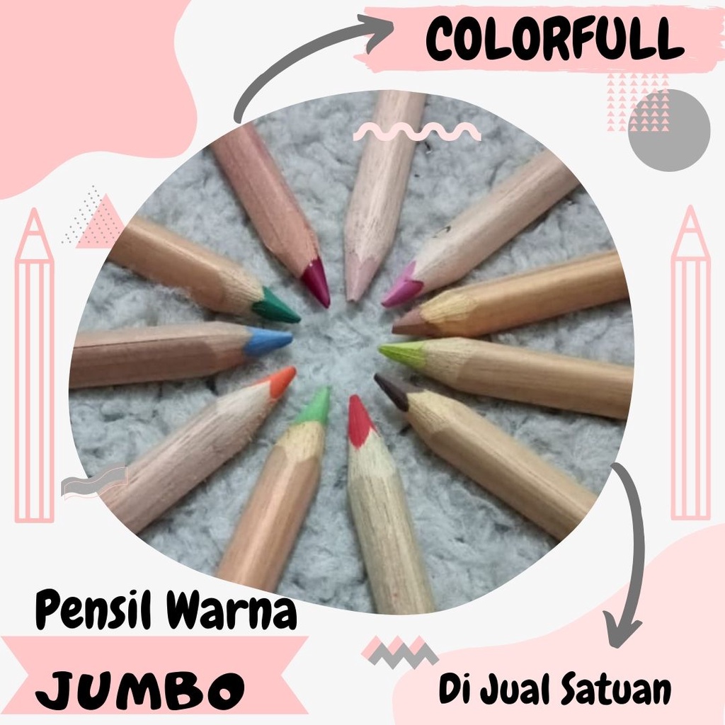 

PENSIL WARNA JUMBO YANG BAGUS SATUAN Pencil Triangular Sisa Export segitiga Import Ergonomics Grip