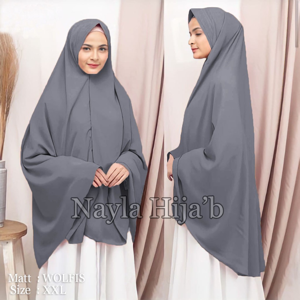 PROMO KHIMAR WOLFIS Bergo Wolfis XXL Jilbab Simpel Pet Antem Wolfis Kerudung Bergo Murah Nayla Hijab