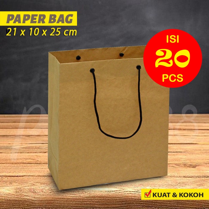 

Paper Bag Polos - Paper Bag | 21x10x25 cm - COKLAT (20 pcs)