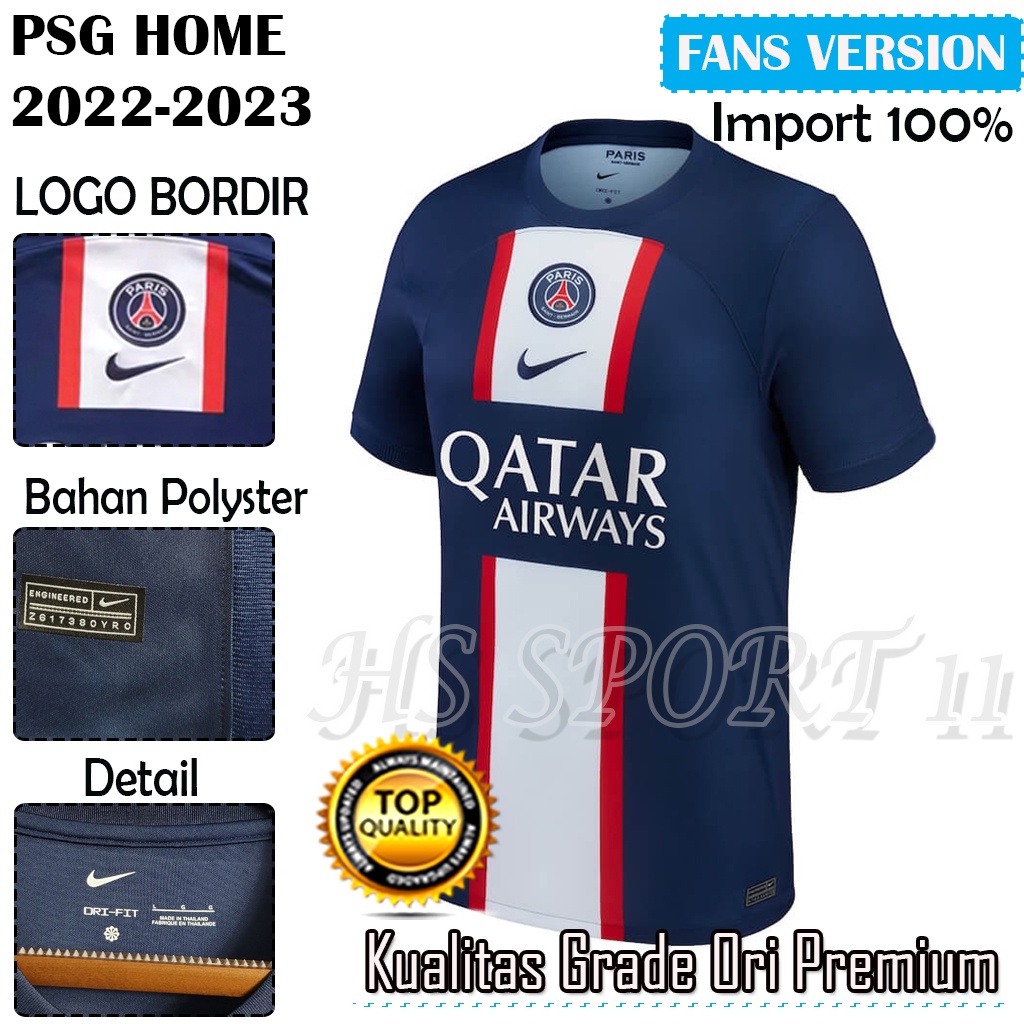 Jual Jersey Bola Psg Home 2022 2023 Import Baju Futsal Pria  Shopee