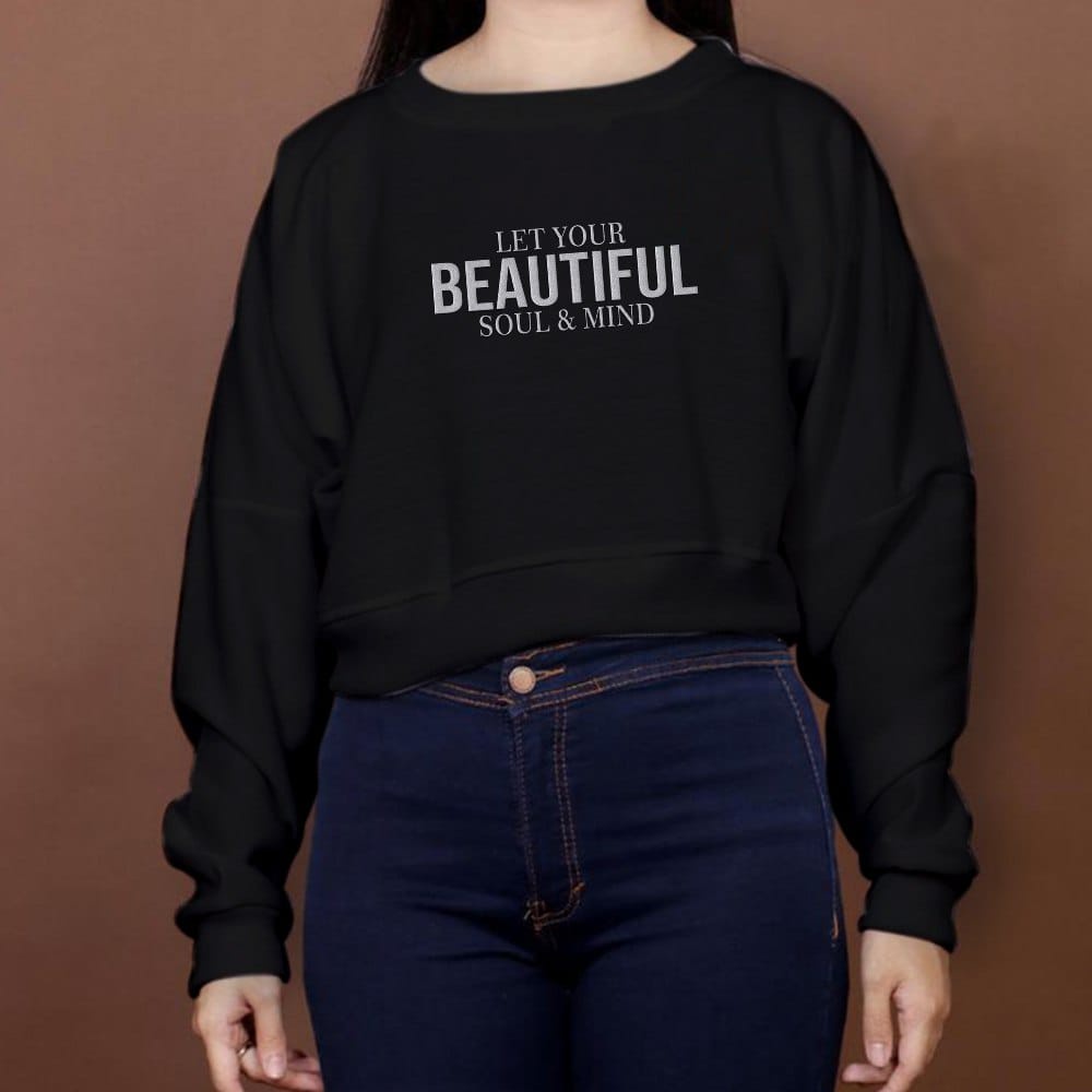 LET YOUR BEAUTIFUL CROP OVERSIZE SWEATER WANITA - CREWNECK KEKINIAN PREMIUM