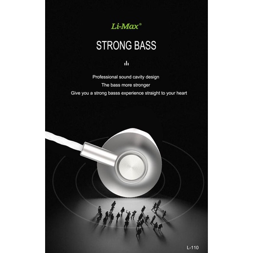 Earphone Li-Max L110 Hi-Fi SOUND POWERFULL BASS