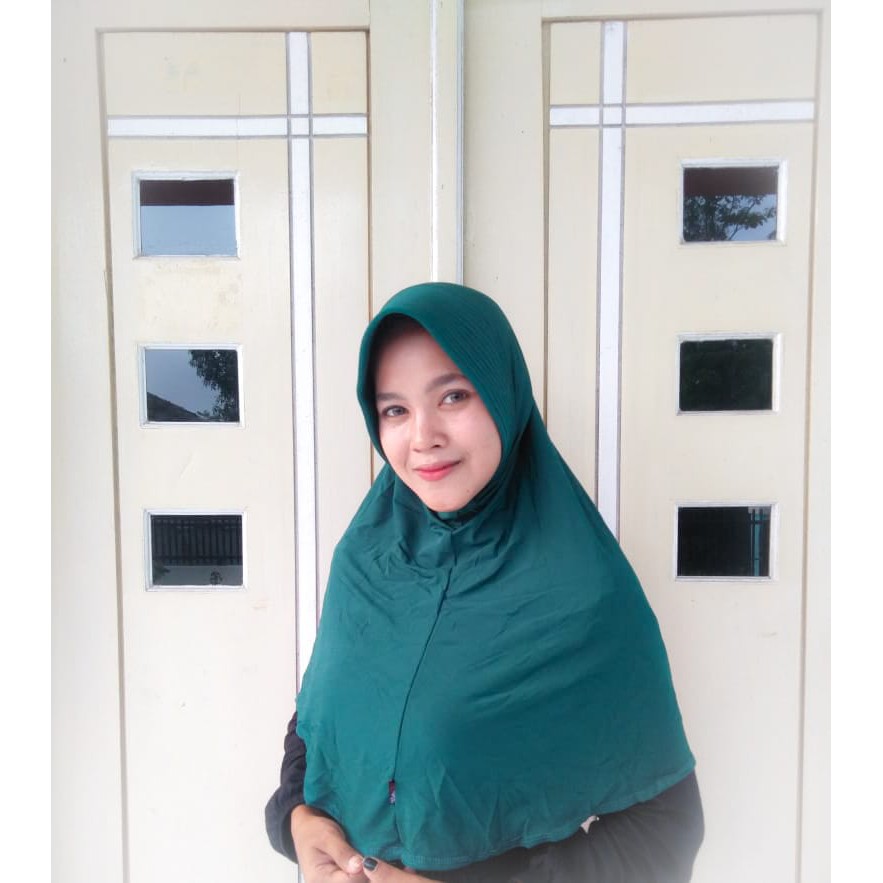 Warna Part 2 Kerudung Dasya Non Serut - Kerudung Bergo Dasya - Kerudung Bergo Oval Dasya-Hijau Botol