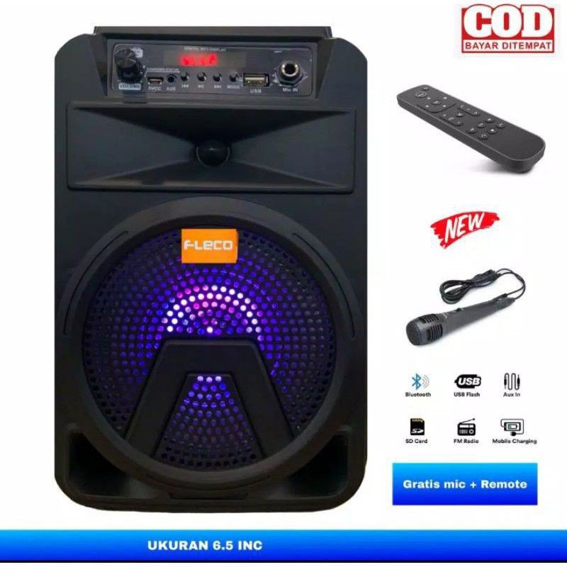 SPEAKER BLUETOOTH FLECO F-6011 6'5 INCH PLUS MIC//SPEAKER X-BASS//SPEAKER SALON AKTIF