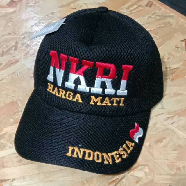 Topi hitam jaring nkri harga mati indonesia