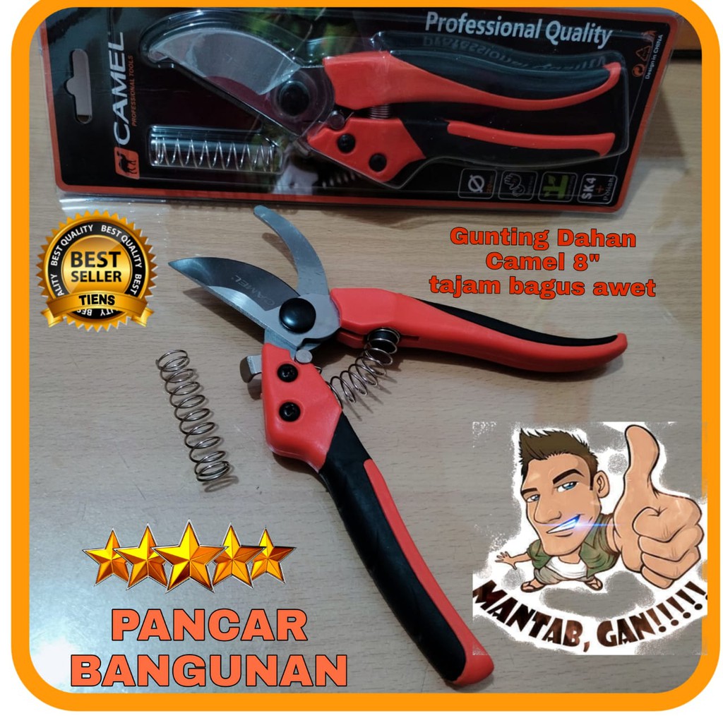 GUNTING DAHAN CAMEL - GUNTING DAHAN CAMEL GAGANG BESI - GUNTING DAHAN CAMEL 8 INCH - GUNTING TANAMAN