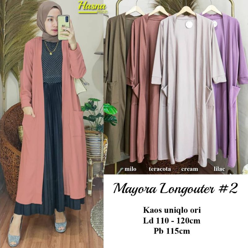 mayora long outer kaos uniqlo ORI  hasna
