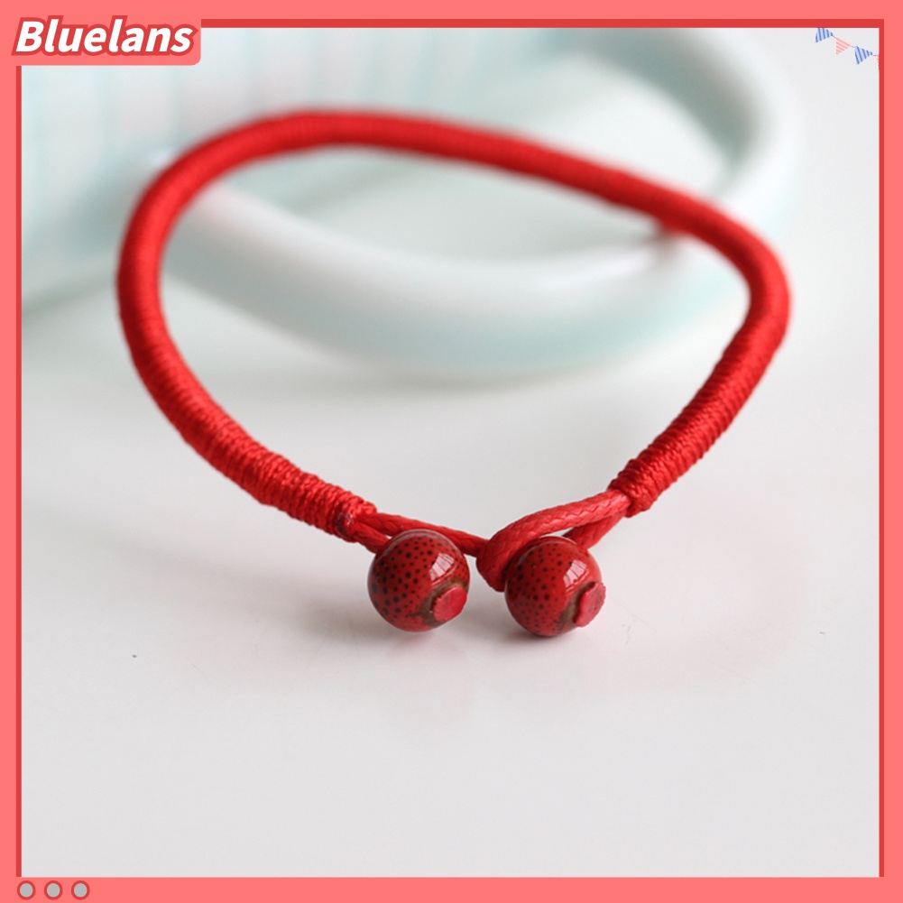 Bluelans Gelang Tali Kepang Hias Manik-Manik Keramik Untuk Unisex
