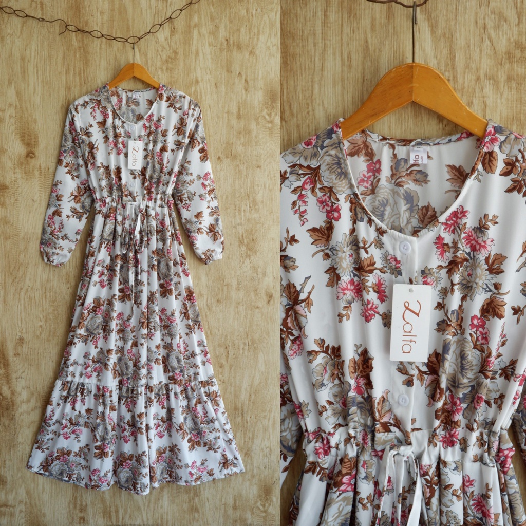 AYUNDA dress by ZALFA OUTFIT / dress motif / gamis motif / gamis bunga