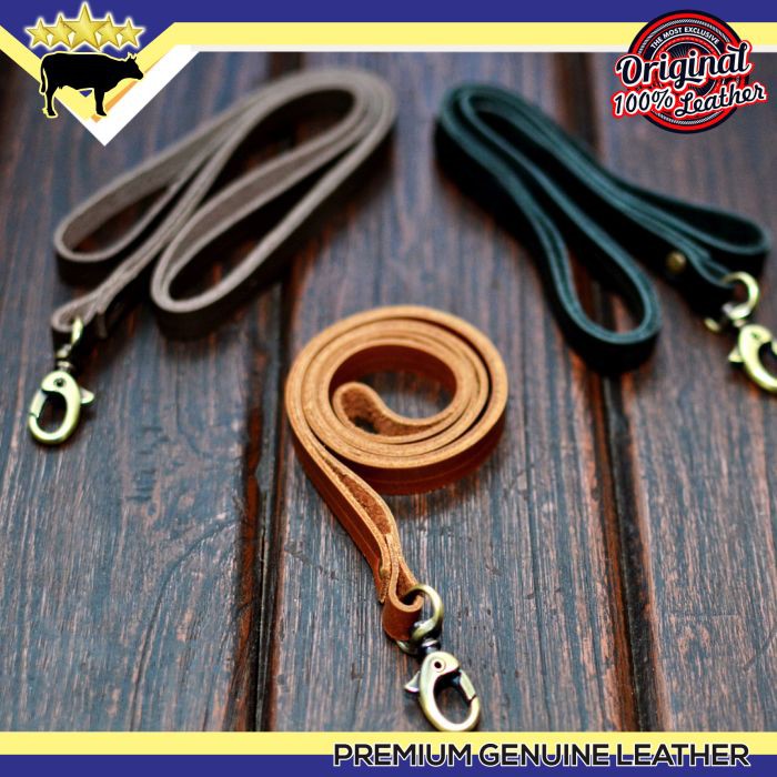 

GENUINE LEATHER TALI ID CARD LANYARD NAME TAG GANTUNGAN TALI ID CARD
