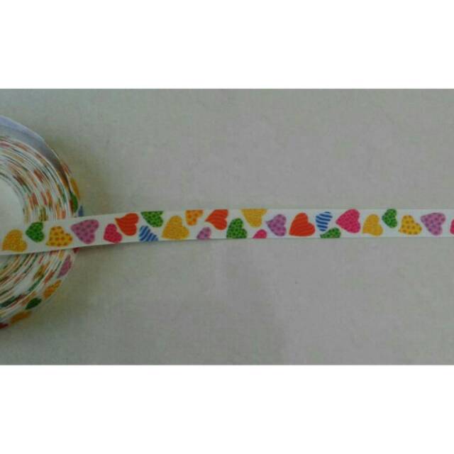 

Pita grosgrain 5/8" colourfull heart