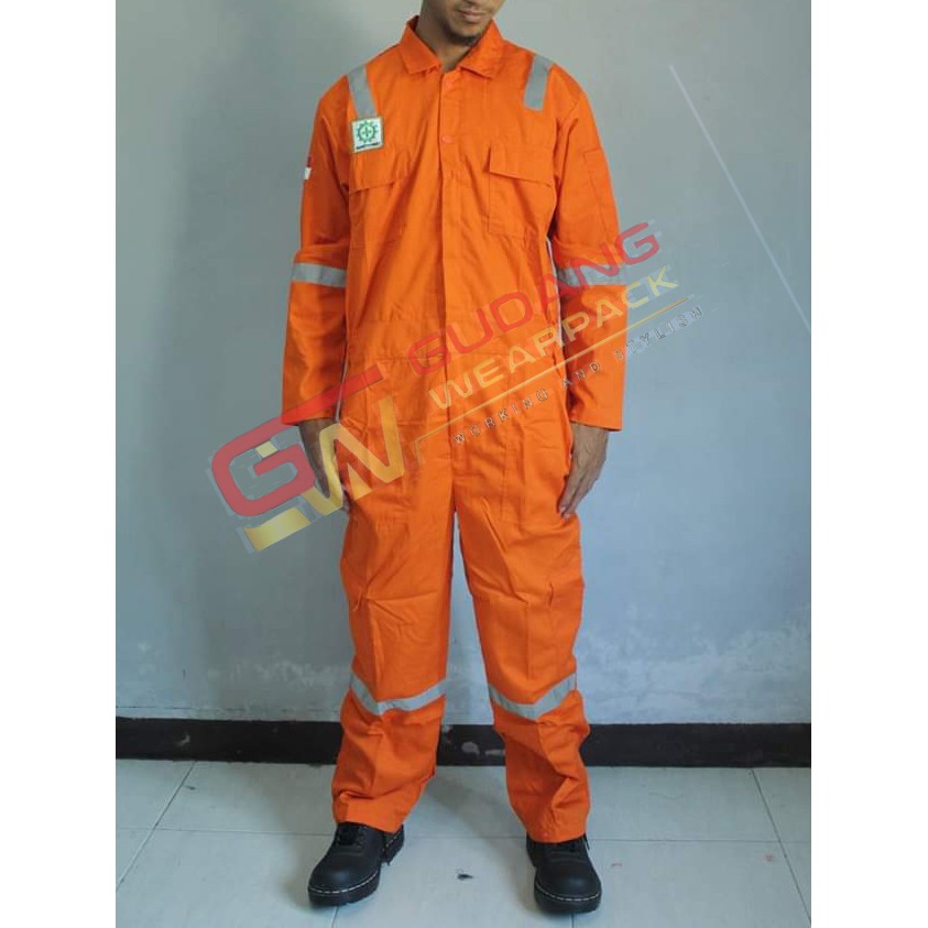 Gudang Wearpack - Pakaian Kerja Seragam Proyek Coverall - Terusan - One Piece Warna Oren