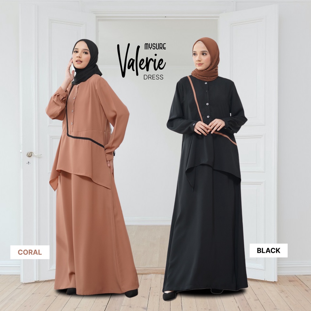 TOKORAME// BUTIK SASMAYA Gamis Wanita Muslimah Valerie Dress By MYSURE Best Seller - Original