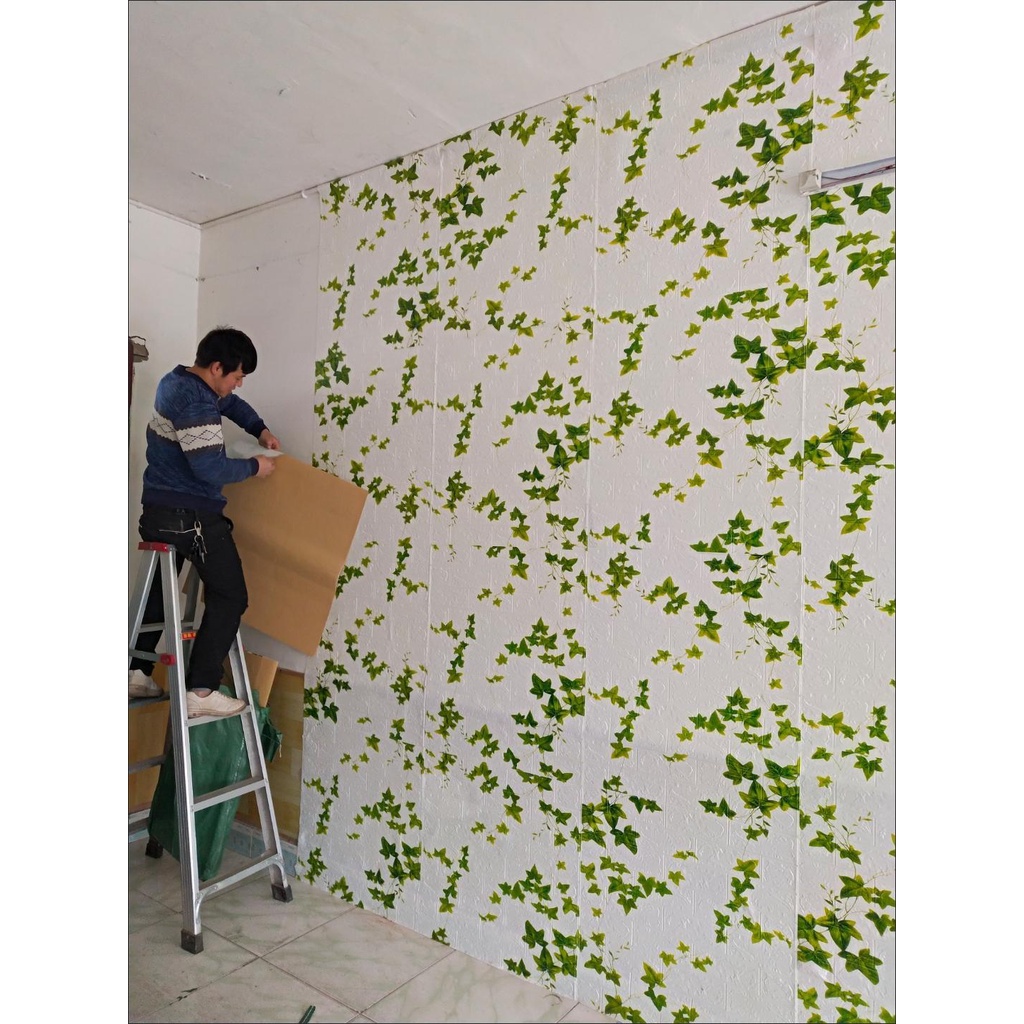 Ready stock Wallpaper Sticker Dinding 3D Waterproof Anti-collision Anti-greasy Wallpaper Brick Super Adhesive Brick Wall Paper Foam Can DIY Design