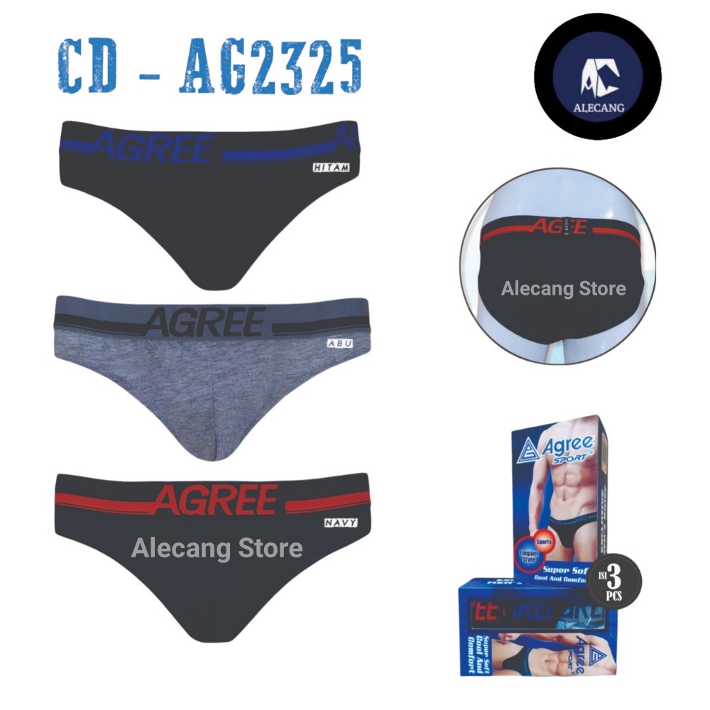 Celana Dalam Pria Agree Sport 2323 &amp; 2325 Super Soft Coll And Comfort EXCLUSIVE Isi 3pcs