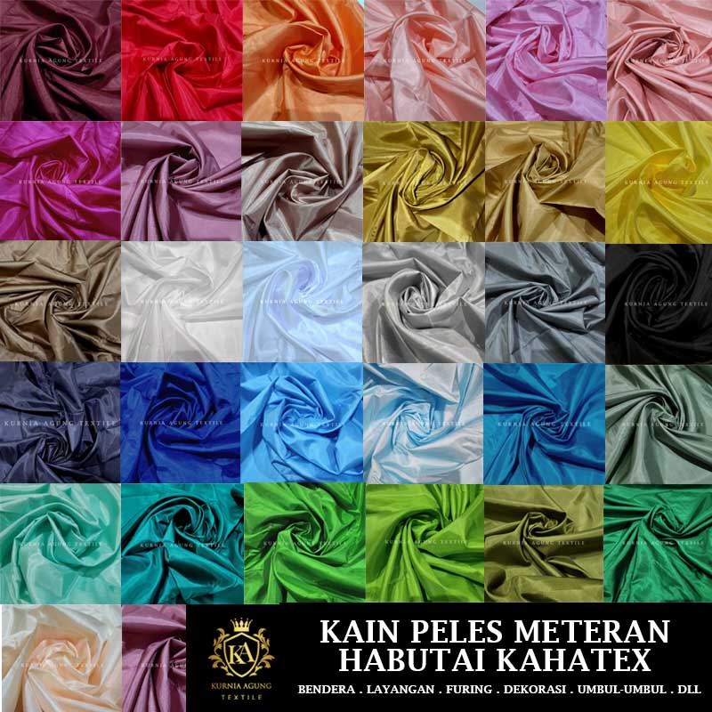 Kain Polos Meteran Murah Background Warna Putih Hitam Bahan Kain Furing Peles Kahatex Habutai Abutai Habute 50 cm x 150 cm