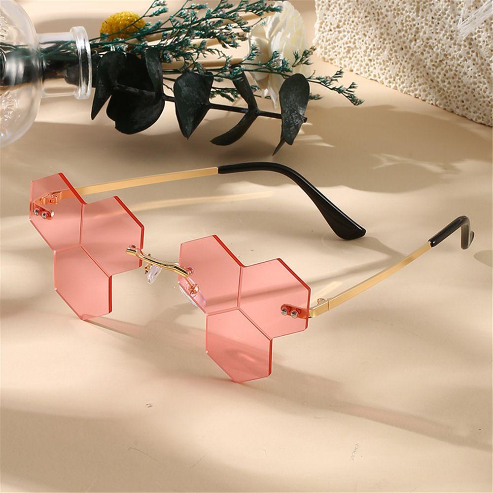 Lily Polygon Sunglasses Retro Irregular Clear Lens Fun Prom Glasses