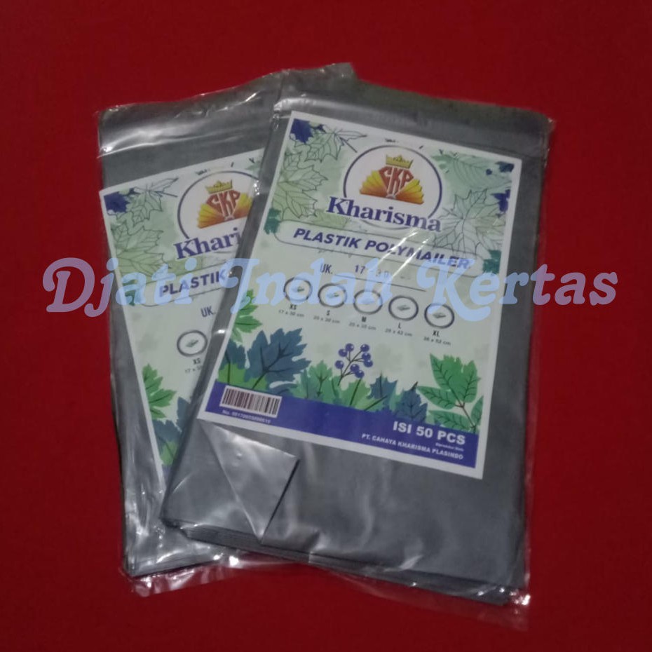 Terbaik !!! Plastik Packing Polymailer - KHARISMA - Ukuran 25 x 35 Warna Silver Isi 50 pcs