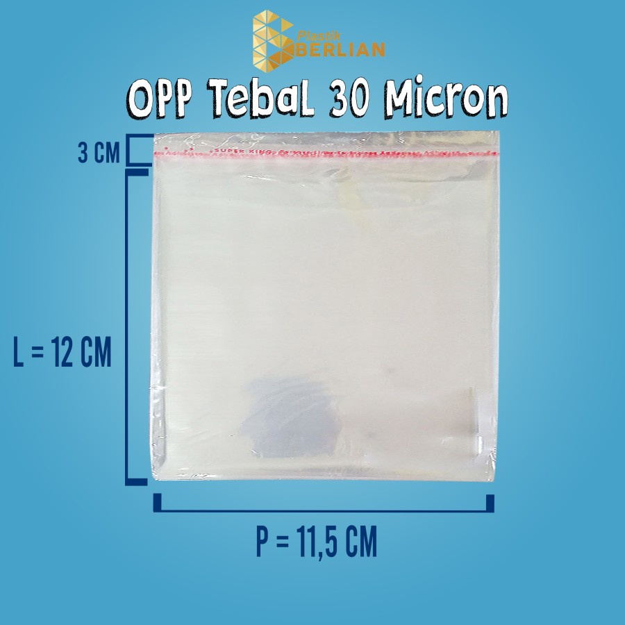 

11,5 x 12 cm Plastik OPP TEBAL 30 MICRON (100 lbr)