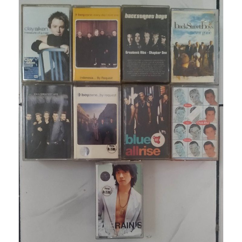 Kaset Backstreet Boys, Boyzone, Code red, Blue, clay Aiken, The Rain