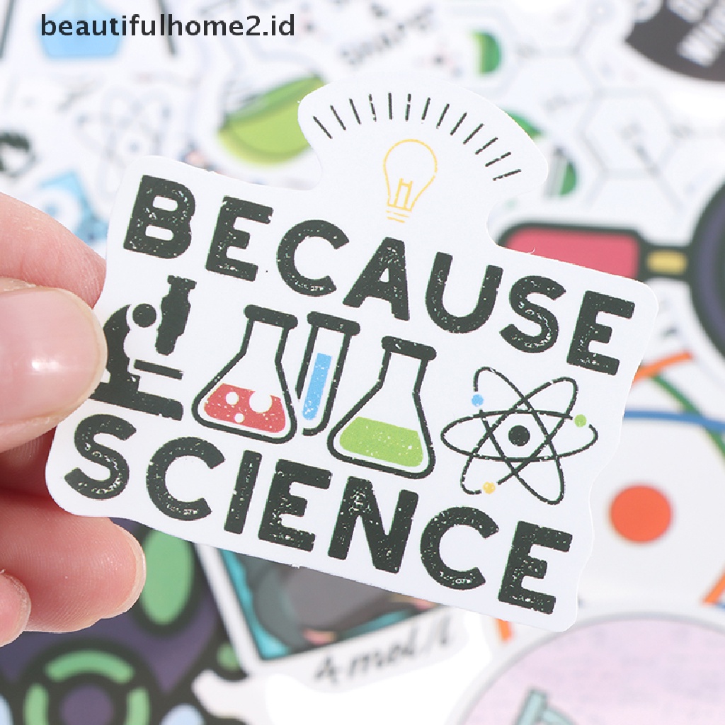 (Beautifulhome2.Id) 50pcs Stiker Laboratorium Kimia Untuk Laptop / Handphone / Skateboard / Koper