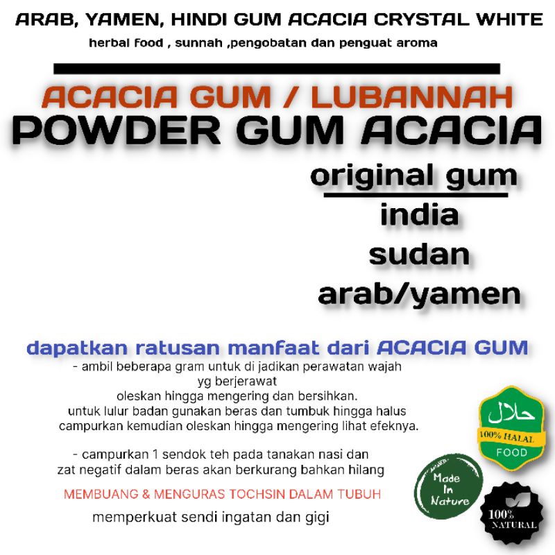 gum arab, ACACIA fiber, luban import, bubuk ACACIA, kemenyan import.