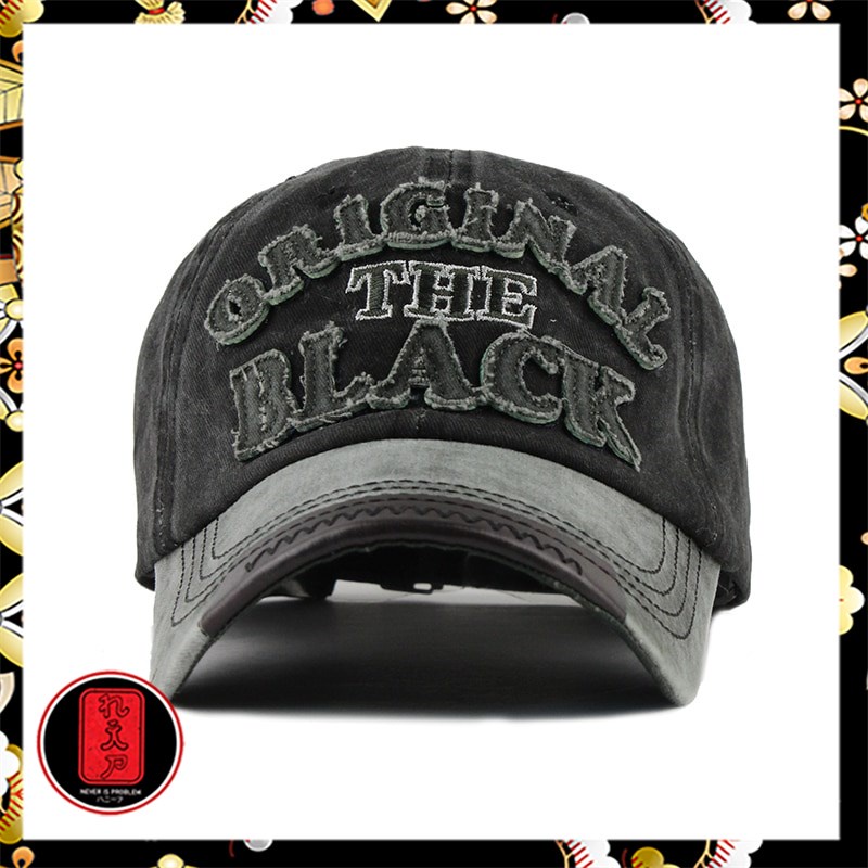 FLB Topi Baseball Snapback Original The Black Retro Washed Style