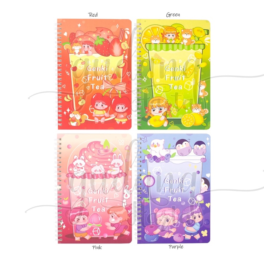 Notebook A5 Spiral Genki Fruit Tea Buku Motif Minuman GH 308847