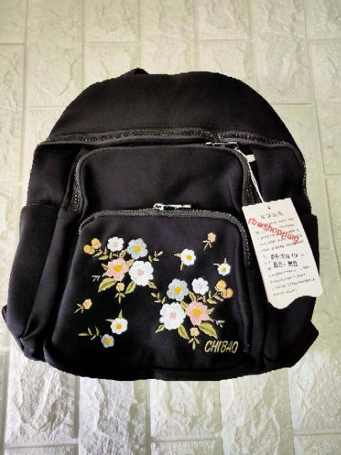 Tas ransel wanita bordir bunga CBAO 3078-11#