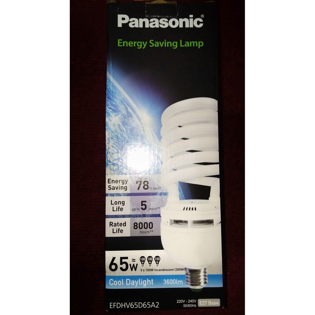 lampu spiral panasonic 65 watt/ 65watt putih