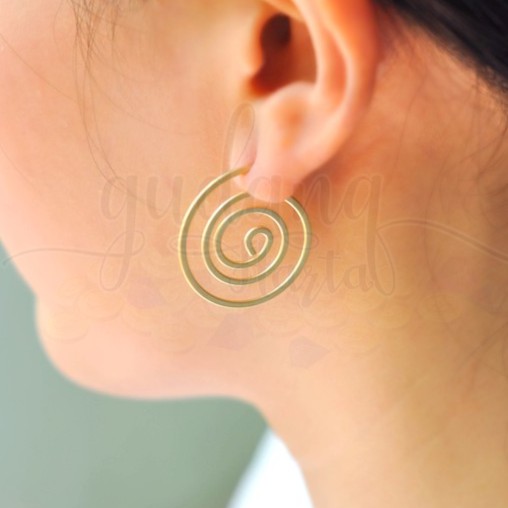 Anting Stud Golden Spiral Gold Emas Lucu Unik GH 203251