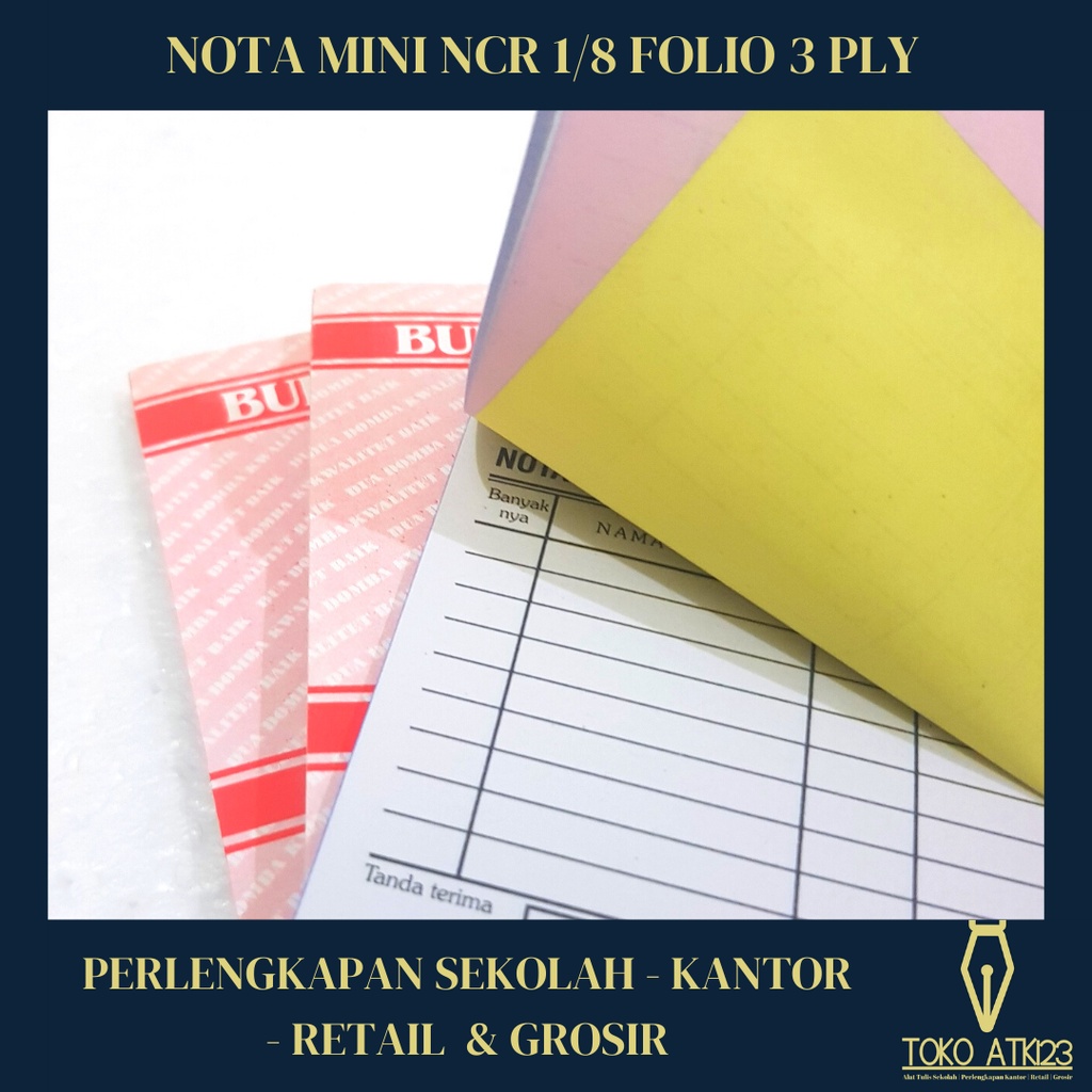 Nota Mini 3 Ply NCR Merk 333 / Rankap 3 / Putih Merah Kuning