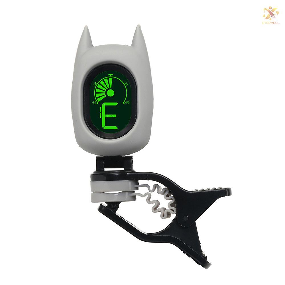 Tuner Clip Tampilan LCD Gambar Kartun Lucu Untuk Gitar Bass Ukulele Biola
