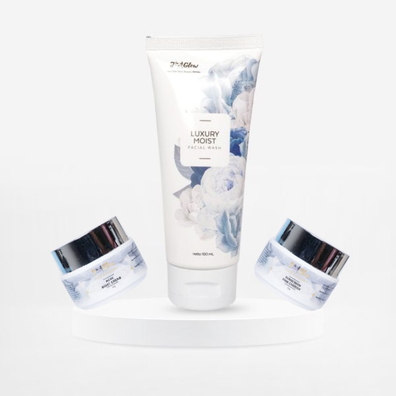 Jglow J glow Skincare Paket Sensitif  Skin Care Krim Perawatan Kecantikan Pemutih Wajah Glowing BPOM-Sensitif