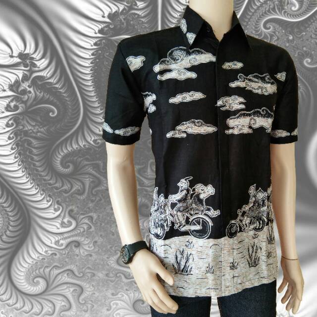 Hem Batik Dolby Dolbi Dobby Doby - Batik Sogan Solo - Batik Pria Warna Coklat - Risna Batik HRB026