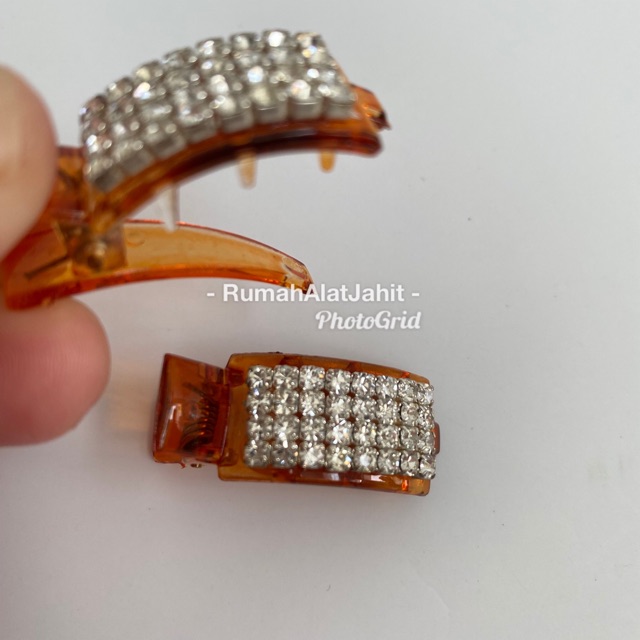 Jepit Rambut / Jedai Kecil Permata 3 cm Model 07A3 motif Permata Baris, jual Sepasang