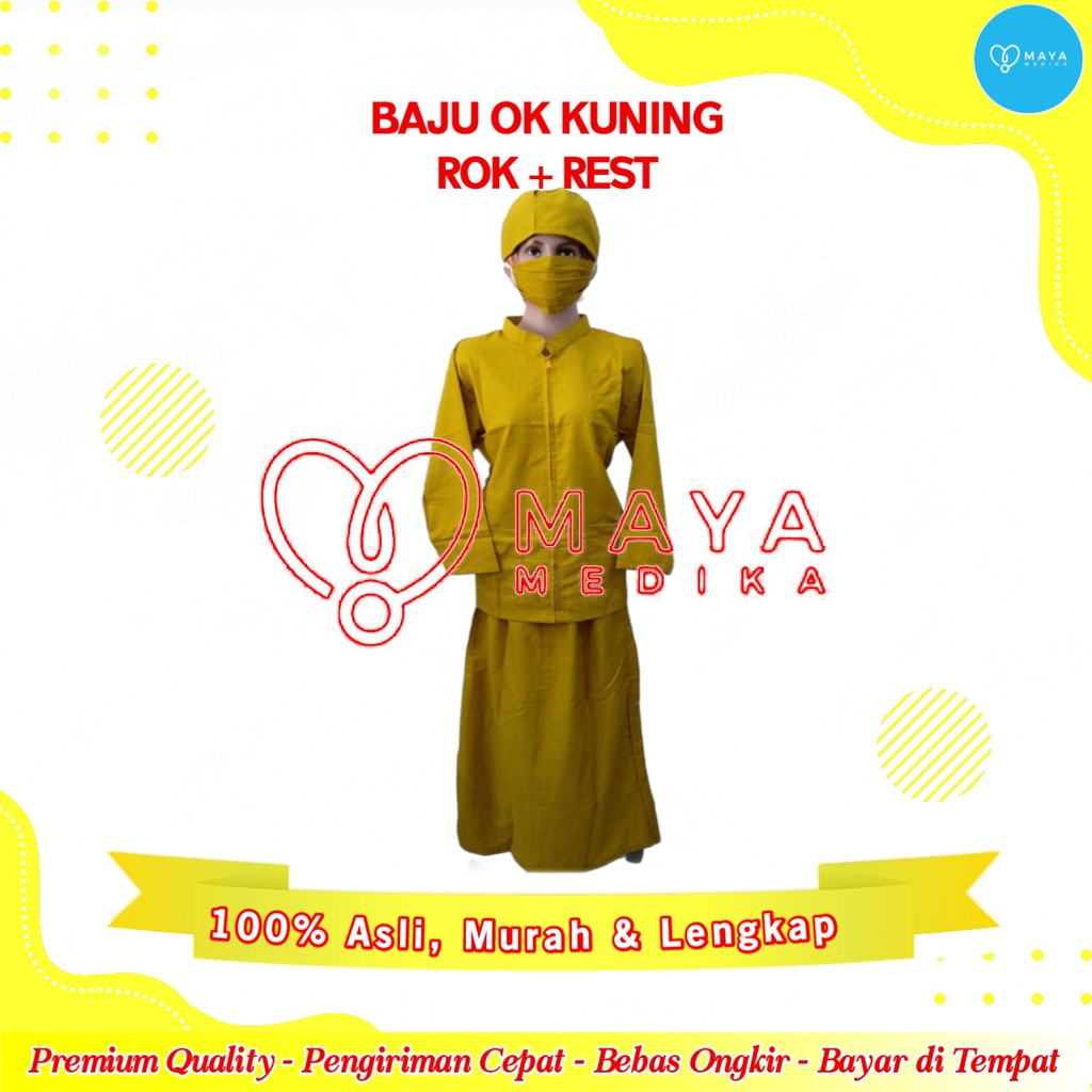 Baju OK Kuning Lengan Panjang Baju Resleting Rok