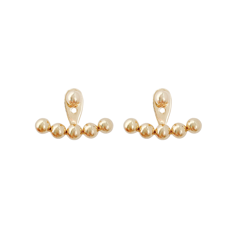 Anting Vintage gold round ball Untuk Wanita Aksesoris Telinga Korea