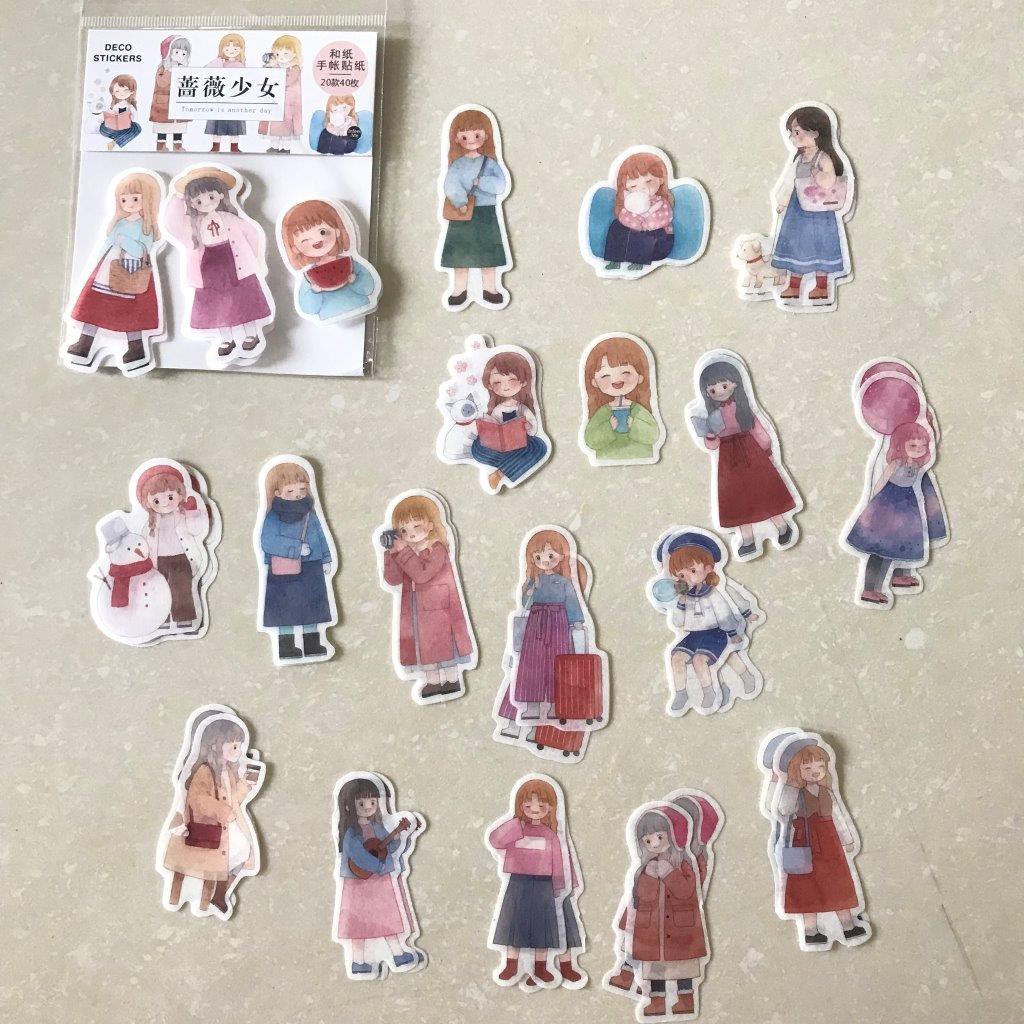 

Sticker girl winter stiker korea transparan stiker set korea