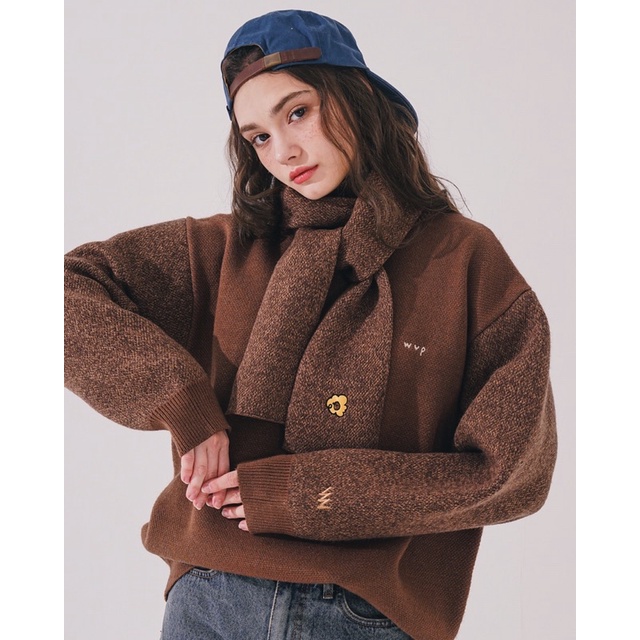 SWEATSHIRT BT21 WV PROJECT KNIT SCARF SET SWEATER BT21 SCARF BT21 X WV PROJECT BAJU BT21 OFFICIAL