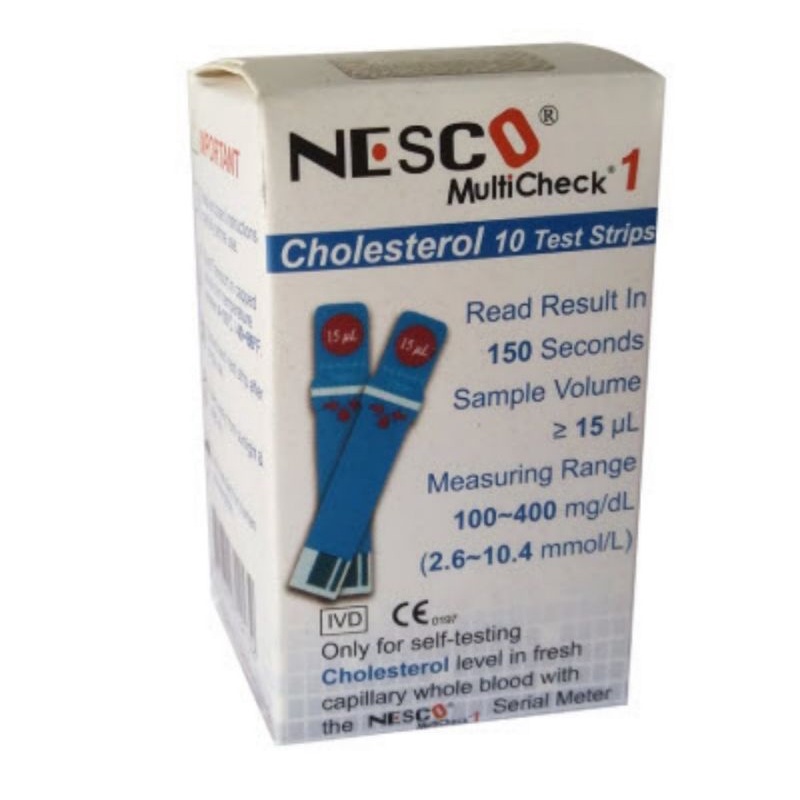 Strip Kolesterol Asam Urat dan Gula Darah NESCO / Strip NESCO Gula Darah, Asam Urat, dan Kolesterol NESCO