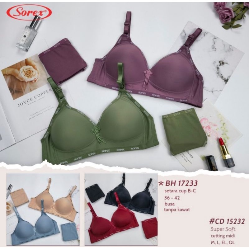 Sorex Bra Casual &amp; Style (17233)BH Busa Tanpa Kawat Setara Cup C