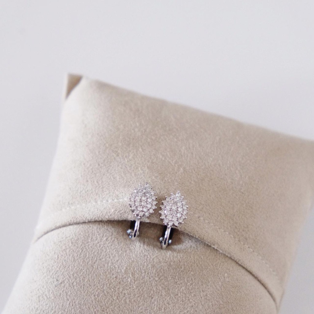 Anting Jepit Fashion Wanita Made In Korea Swarovski Diamond Premium (Teardrop Clip Earrings)