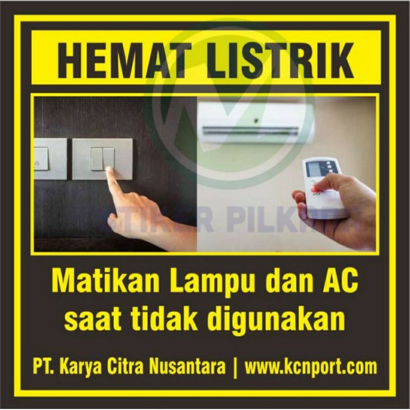 

STIKER VINYL HEMAT LISTRIK 9x9CM