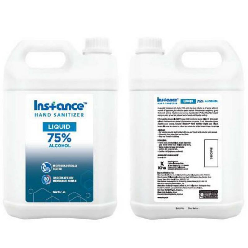 Instance Hand Sanitizer 4 liter galon/jurigen Gel dan cair