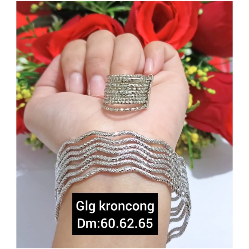 Gelang Keroncong TITANIUM Silver 6pcs free cincin