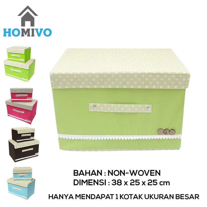 Kotak Penyimpanan Pakaian - Storage Box - Kotak Baju Besar Hijau - Navy