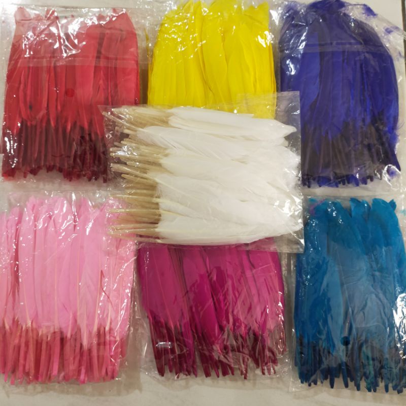 Bulu ayam betina isi 100 - bulu ayam - bulu bebek - bulu angsa - Bulu Ayam Hias