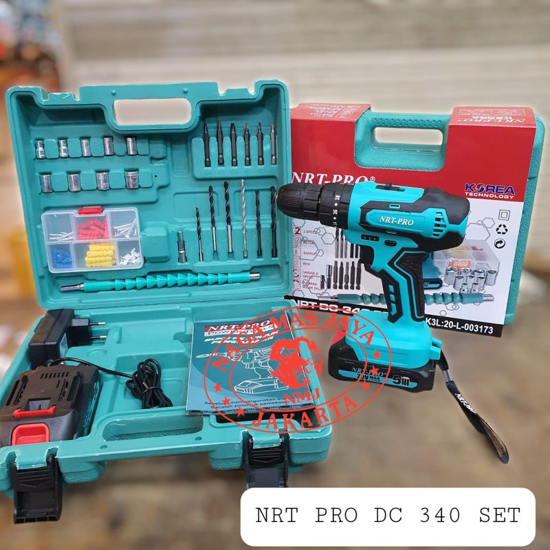 MESIN BOR BATERAI NRT PRO DC 340 SET / BOR CORDLESS NRT PRO DC340 SET / BOR CAS NRT PRO DC 340SET